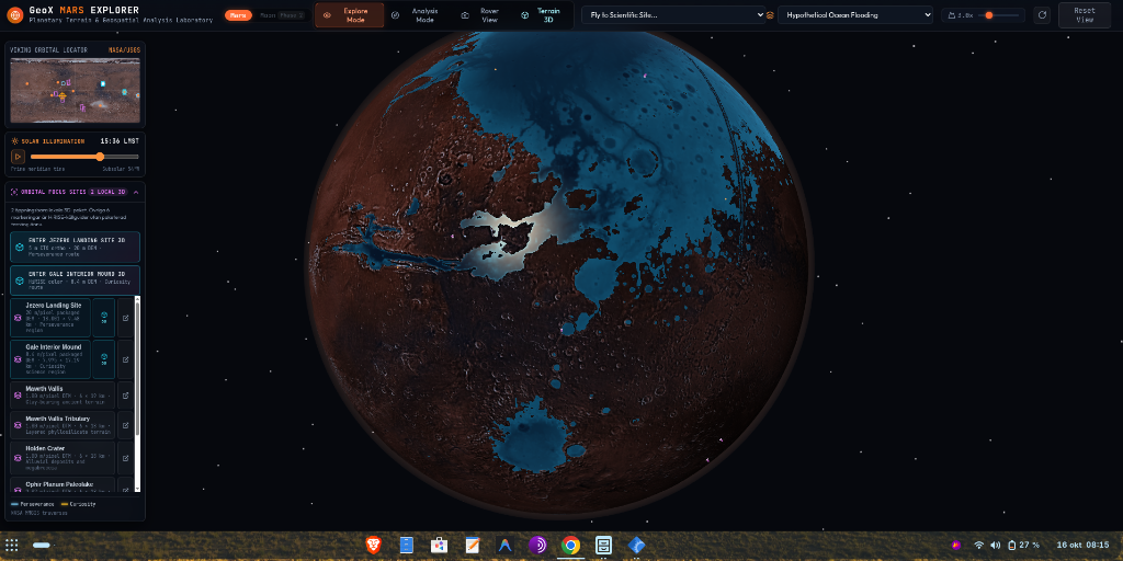 Mars Explorer Planetary Ocean Flooding Simulation